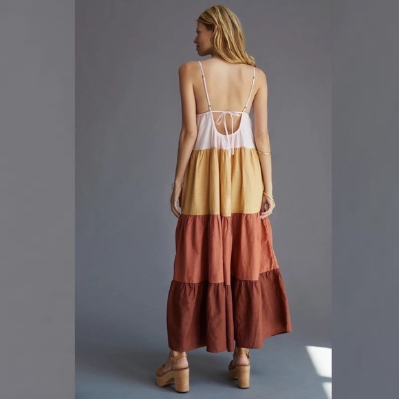 New By Anthropologie Colorblock Maxi Dress Size L - Picture 8 of 15